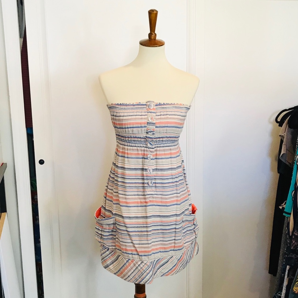 Superdry // Striped strapless beach dress